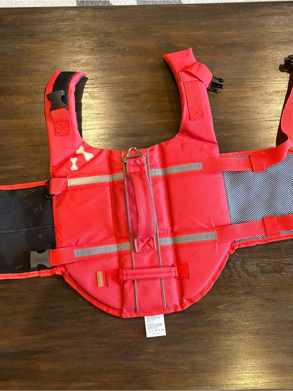Red Reflective Dog pet puppy Life Jacket with Top Handle Size L